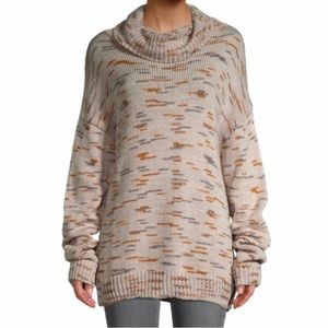 LEO & NICOLE petite acrylic wrap cowl neck sweater women’s Size Large